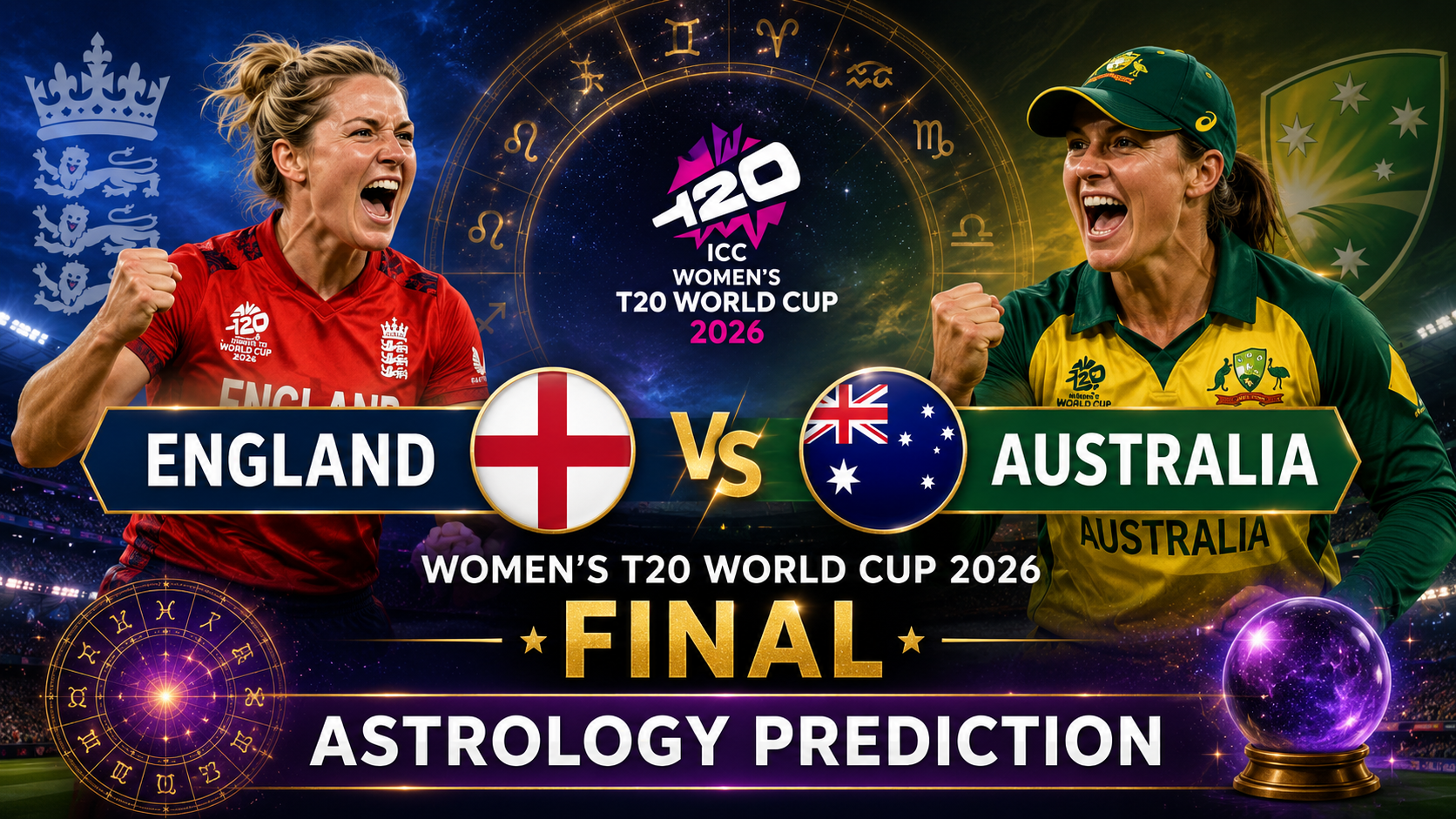 England vs Australia Women T20 World Cup 2026 Final Astrology Prediction
